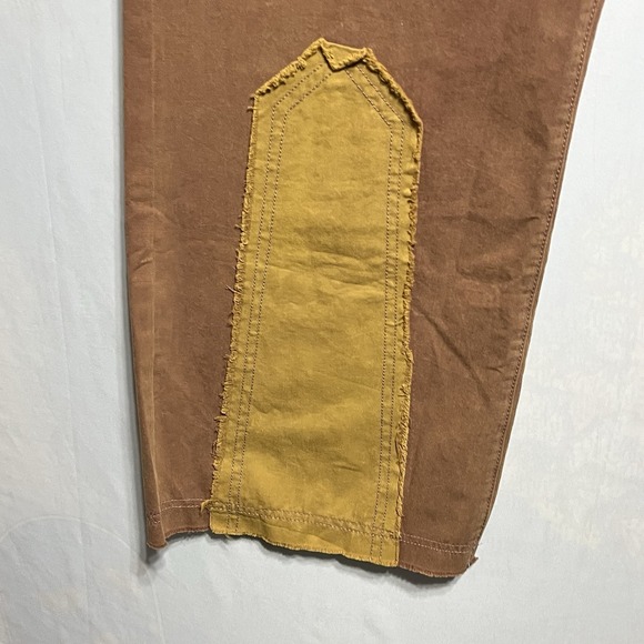 POL Women's Pants Sz S Rust/ Gold Patches Grommet Detail Boho Unique Baggy - Picture 5 of 13